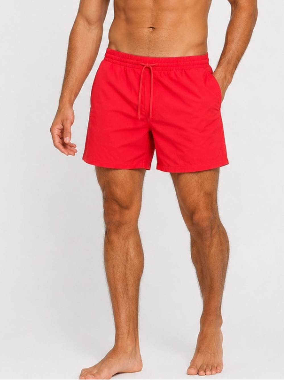 Lululemon Pool Short 7" Swim Trunks Red Lined Drawstring Elastic Waist Size L